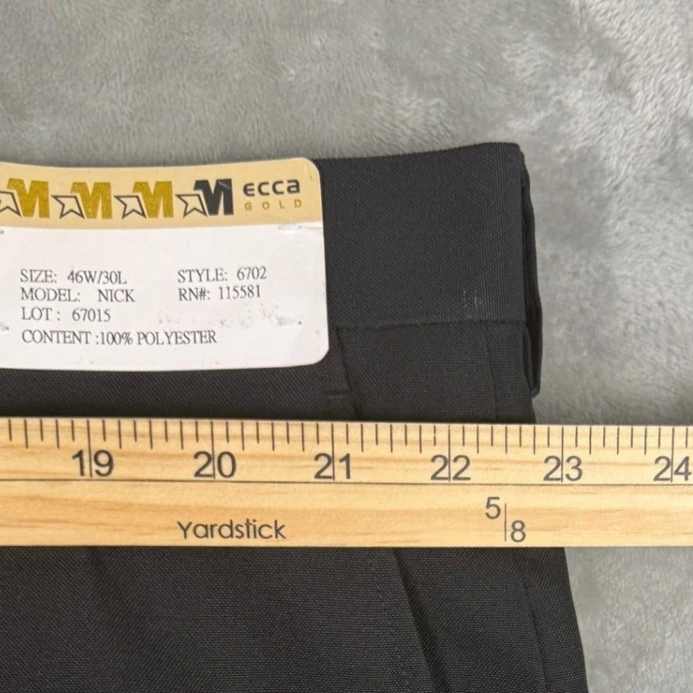 NWT‎ Mecca Gold Men's Black Polyester Classic Fit Dress Pants Size 46W 30L